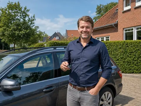 Verkäufer aus Osnabrück mit dem verkauften Fahrzeug